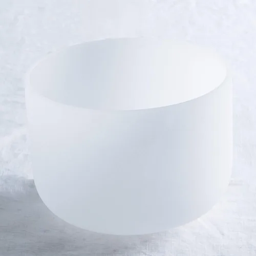 Miniatura 2 de Leize Cuenco cantante de cristal de cuarzo, nota C, raíz chakra, blanco, 10 pulgadas con funda de transporte resistente, gamuza