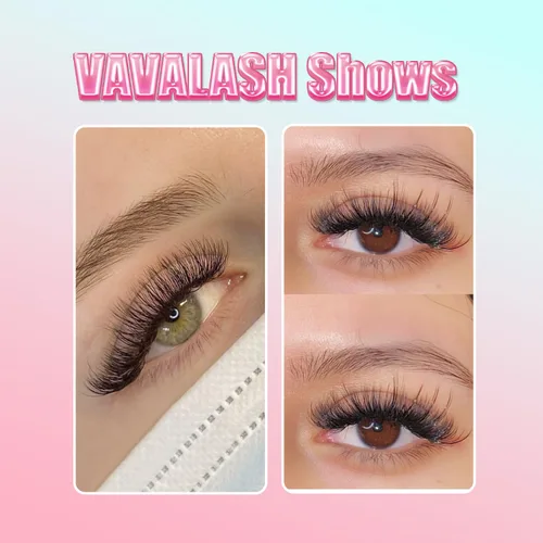 Miniatura 6 de VAVALASH Extensiones de pestañas postizas en abanico 10D, 14D, 16D, 20D 0.05, 0.07 de grosor, con rizado C/D, con tallo medio, extensiones