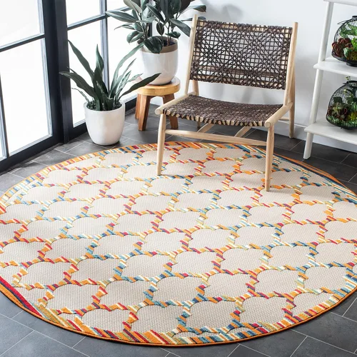 Miniatura 8 de SAFAVIEH Alfombra lavable para exteriores, colección Cabaña, 2'2" x 5', azul y gris, no desprende pelusa y fácil de limpiar, entrada puerta