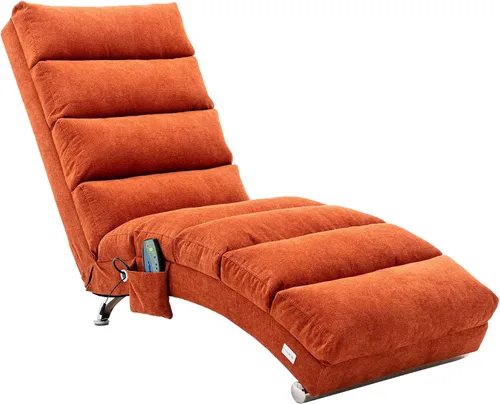 Miniatura 10 de Chaise Lounge de lino para interiores con función de masaje eléctrico, moderna silla reclinable para oficina, sala de estar o dormitorio