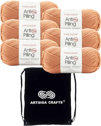 Miniatura 20 de Premier Yarns Everyday Anti-Pelusa Hilo Sólido Verde Pino DN100-8 (6-Madejas - Mismo Lote de Tinta) #4 Peso Estambre Acrílico para Tejer