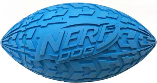 Nerf Dog - Juguete de llanta con chirriador para perros al aire libre, 15 cm de diámetro, juguete de fútbol para perros que chilla para razas Azul