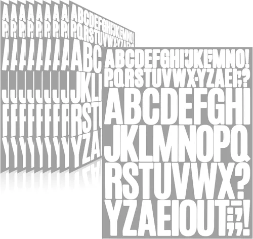 Miniatura 18 de 780 piezas de 10 hojas de calcomanías de letras, calcomanías de alfabeto de buzón de vinilo, calcomanías autoadhesivas impermeables para buzón, Rojo