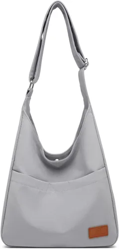 MYHOZEE Bolso de lona grande tipo hobo para mujer, bolso estético para el hombro, bolso cruzado de escuela simple