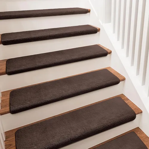 Miniatura 12 de PURE ERA Protectores de escalera para interiores, ultra felpa, suaves, para interiores, aptos para mascotas, cinta antideslizante, sin lavable