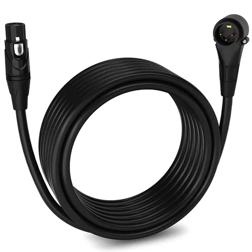 Miniatura 14 de LyxPro Cable de micrófono XLR hembra a macho de ángulo recto de 3 pines de 1.5 pies para altavoces amplificados, interfaz de audio, rendimiento