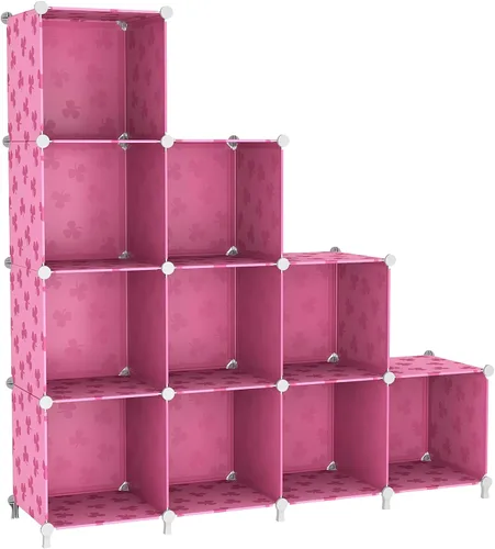 Miniatura 13 de UNKU Organizador de almacenamiento de cubos, 16 cubos organizadores de armario, estantes de almacenamiento, estantería apilable para bricolaje, Negro