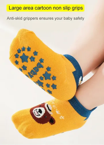 Miniatura 4 de BEHELE Calcetines antideslizantes para bebés, calcetines antideslizantes para niños y niñas, para recién nacidos, 6 pares