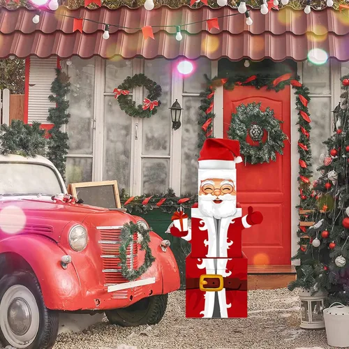 Miniatura 4 de 7 cajas apilables de Nochebuena, cajas de Navidad apilables con temática de Papá Noel, cajas de papel para el hogar y fiesta