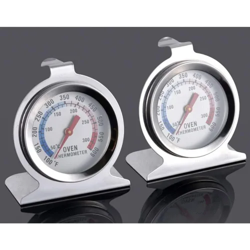 Miniatura 5 de Termómetro plateado para horno, 122.0-572.0 °F/100-600 °F, termómetro para ahumador, horno de cocina de lectura instantánea, de acero inoxidable