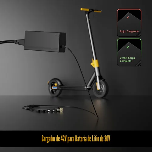 Miniatura 7 de Carsty Cargador eléctrico de 42 V para scooter y hoverboard Gotrax, Jetson, Segway, Ninebot, Swagtron Certificado UL con juego de enchufes