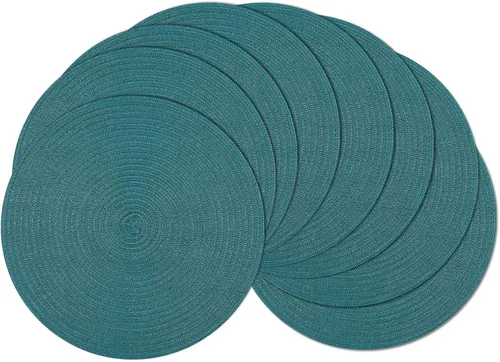 Miniatura 121 de SHACOS - Juego de 4 manteles individuales redondos y trenzados, lavables, de mesa, de algodón y poliéster, 15 pulgadas de diámetro, para fiestas