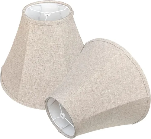 Miniatura 14 de Juego de dos pantallas Tootoo Star blancas para lámpara, juego de pantallas de tela de barril grandes para lámpara de pie y de mesa, 10 x 14 x 10