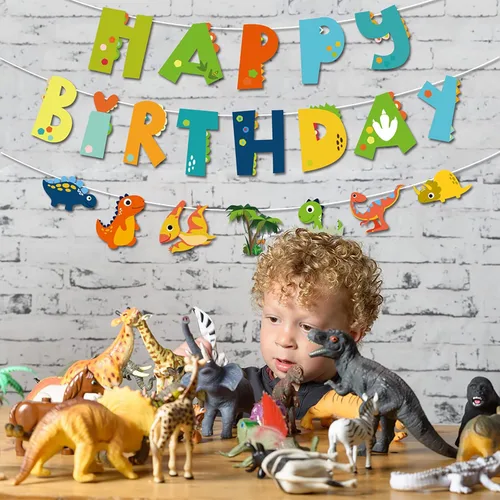 Miniatura 4 de Cartel de dinosaurio, decoración de fiesta temática de dinosaurios, decoración colgante para interiores y exteriores, juego de fiesta de cumpleaños