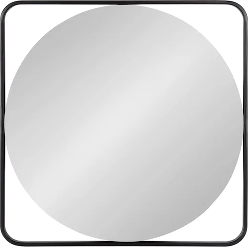 Miniatura 6 de Kate and Laurel Nobles Radius - Espejo esquinero enmarcado, 24x24, negro