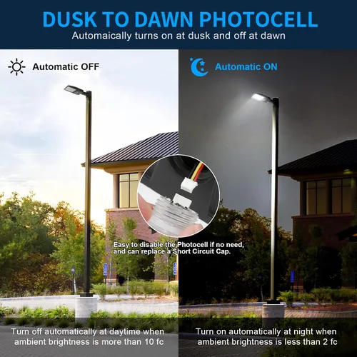 Miniatura 3 de AKK Luz LED de estacionamiento de 150 W, 21,000 lm con fotocélulas del atardecer al amanecer. IP65 impermeable, luz diurna de 5000 K, montaje