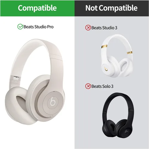 Miniatura 2 de Funda de silicona compatible con Beats Studio Pro, almohadillas de silicona para los oídos, protector para la diadema, antiarañazos, funda