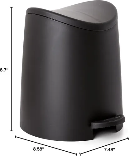 Miniatura 4 de Tatay Cubo de baño con pedal estándar 3L Diseño práctico y funcional Hecho de materiales altamente resistentes Compacto y fácil de usar Negro