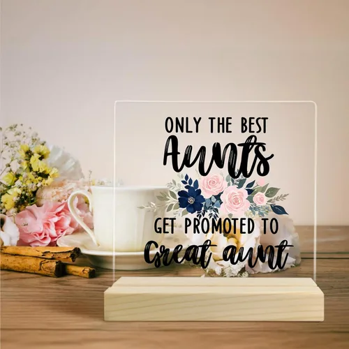 Miniatura 3 de Placa acrílica de regalo para tía, anuncio de embarazo para tía abuela, regalo de nueva tía, anuncio de bebé de gran tía, decoración de estante