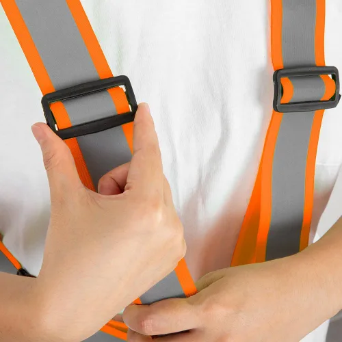 Miniatura 6 de Chaleco de seguridad personalizado, correas reflectantes de alta visibilidad, unisex, ligero, ajustable, para correr, construcción