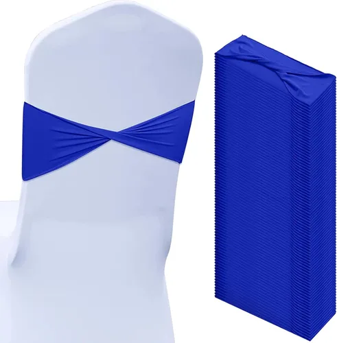 Kinlop 50 Piezas Bandas de Spandex para Sillas Lazos Bandas para Sillas Bandas Deslizantes para Fundas Bandas Elásticas Lazos Sin Hebilla
