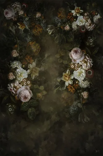 Miniatura 2 de Kate Fondo de fotografía de flores abstractas de color oscuro de 6.5 x 10 pies (6.6 x 9.8 ft) para retrato de maternidad, fondo de fotografía