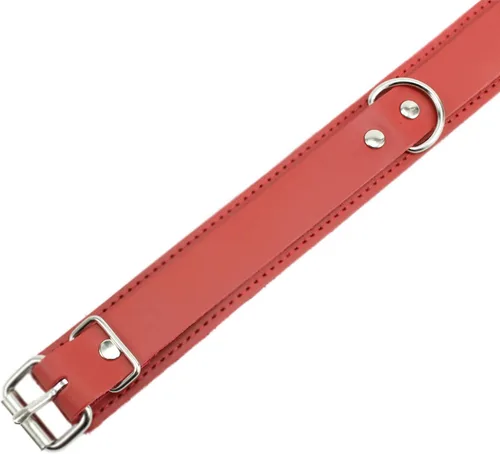 Miniatura 3 de Avery - Collar en V con junta tórica de piel de cordero Latigo hecho a mano (L, rojo)