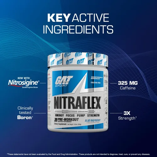 Miniatura 6 de GAT Sport Nitraflex - Polvo avanzado de preentrenamiento aumenta el flujo sanguíneo aumenta la fuerza y la energía mejora el rendimiento