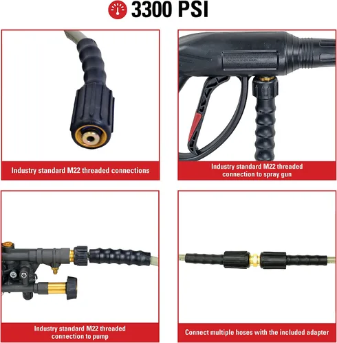 Miniatura 7 de OEM Technologies - Kit de bomba de leva axial + manguera de lavado a presión Simpson MorFlex Series, 25 pies