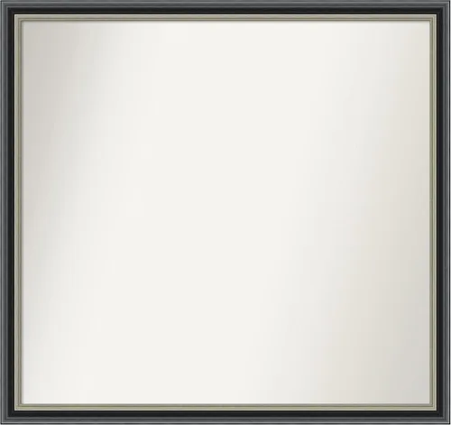 Miniatura 262 de Amanti Art Espejo de baño negro para sobre el fregadero, 23 x 23 pulgadas, espejo cuadrado negro Ashton, marco de madera tradicional mediano, se
