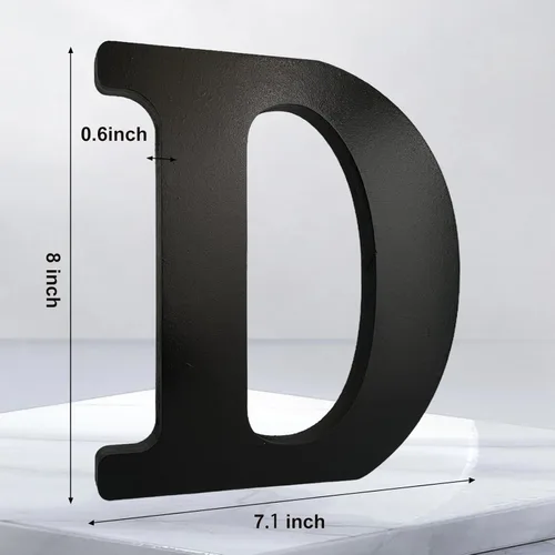 Miniatura 2 de AOCEAN Letras de madera negra de 8 pulgadas Letras de madera sin terminar para decoración de Halloween Letras decorativas de pie Tablero