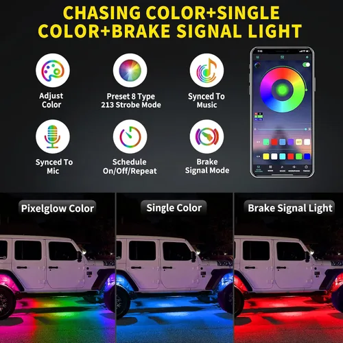 Miniatura 3 de 4 cápsulas de luces RGB de ángulo completo compatibles con camiones de 12 V, Jeep, UTV, SUV, ATV, barco, carrito de golf, impermeable, multicolor