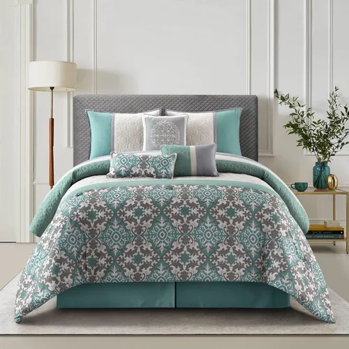 Miniatura 7 de Stratford Park Snuggle - Juego de ropa de cama de 6 piezas, color gris, King, 100% poliéster