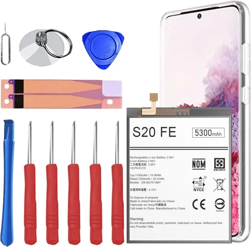 Batería para Galaxy S20 FE, [5300mAh] Alta capacidad nueva actualización de 0 ciclos de repuesto para Samsung Galaxy S20 FE 5G SM-G781B/U/W SM-A526