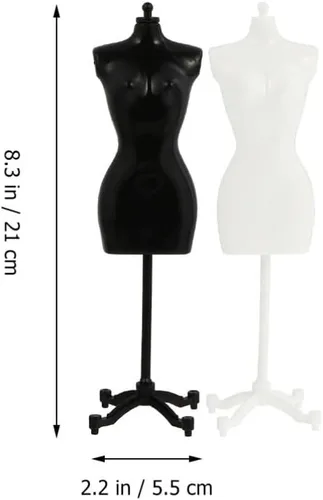 Miniatura 2 de STOBOK Maniquí de muñeca con forma de vestido de muñeca, 8 piezas, ropa, vestido, exhibición, mini muñecas, accesorios para vestidos de muñecas