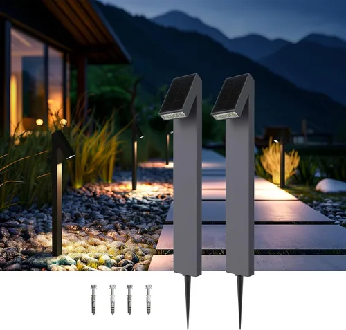 Miniatura 11 de SOTTLOT Luces solares para senderos al aire libre, luz solar regulable con IP65 a prueba de agua, 500LM 3000K iluminación solar al aire libre