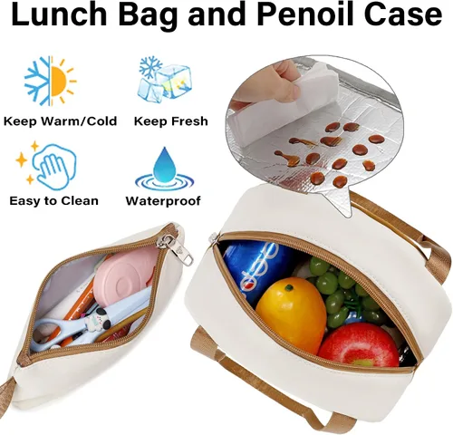 Miniatura 3 de LXYGD - Mochilas para laptop de 16 pulgadas, mochilas escolares universitarias, juego de 3 piezas con lonchera y estuche de lápices, mochilas