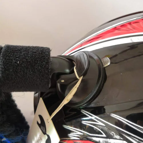 Miniatura 5 de Copa de ventosa para casco de motocicleta, coletas rizadas, trenzas de pelo de fibra sintética, colas de caballo color degradado, 22 pulgadas
