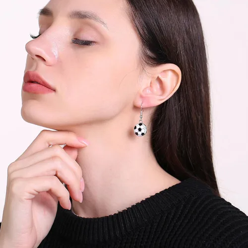 Miniatura 2 de Aretes colgantes de pelota deportiva aretes de fútbol, baloncesto, fútbol, voleibol, béisbol para mujeres fanáticos