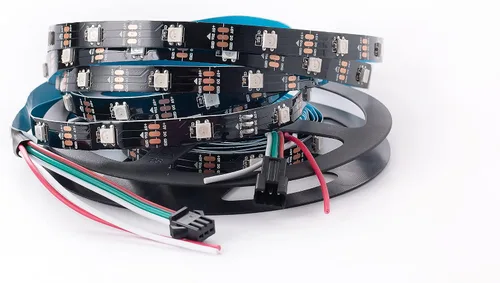 Miniatura 15 de WS2812B Tira de luz LED direccionable individual 100Pixels/m SMD 5050 RGB Pixel Strip DC5V (3.2FT 100LEDS no impermeable, PCB blanco)