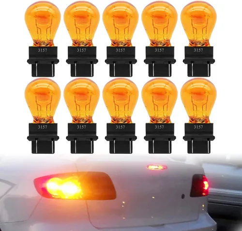 KEVWR 10 Piezas Bombilla de Luz 3157, Bombilla Miniatura 3157 Mini Bombilla, Luz de Freno Automotriz Señal de Giro Marcador Lateral Bombilla de Luz