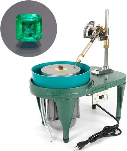 Miniatura 2 de Máquina pulidora de piedra de jade, máquina de facetado de gemas de 180 W 2800 RPM con disco de regazo de 6 pulgadas y brazo manipulador, 110 V