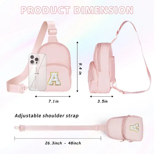 Miniatura 4 de YOOLIFE Bolso bandolera con inicial, bolsas pequeñas para niñas y mujeres, regalos para adolescentes, niñas, adolescentes, novia, dama de honor