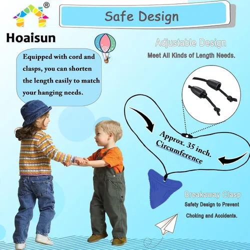 Miniatura 6 de Collares masticables para niños sensoriales, 6 collares sensoriales para masticar para niños y niñas con TDAH, SPD, autismo, necesidades de Azul