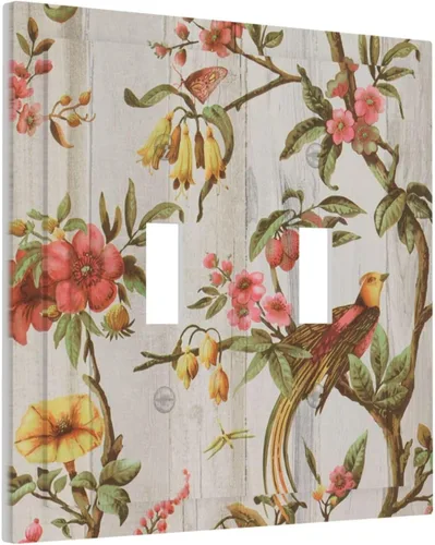 Miniatura 104 de Cubierta de Interruptor de Luz de 1 Gang con Escena de Flores de Grecia Mediterránea, Dispositivo Individual Basculante/GFCI, Placa Decorativa