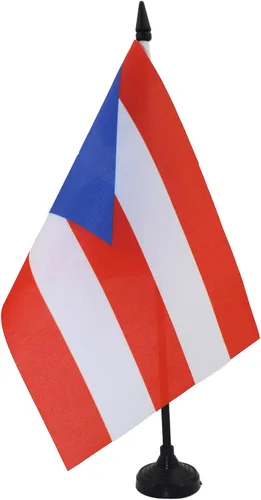 Miniatura 44 de Bandera de mesa de Anguila de 4 x 6 pulgadas, bandera de escritorio británica de Anguila, 5.9 x 3.9 in, palo y base de plástico negro AZ FLAG
