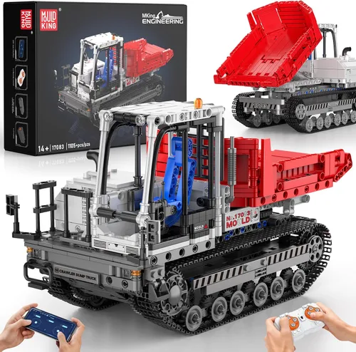Miniatura 8 de Mould King 17081 RC Technik City Tractor Building Set, MOC Semi Construcción Vehículos Farm Sets para Adultos, 1401 Piezas Control Remoto