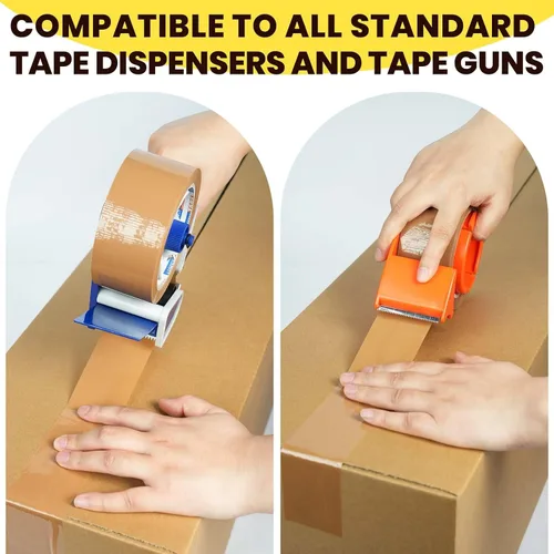 Miniatura 6 de ADHES - Cinta de embalaje marrón con dispensador, 2.6 mil, 1.88 pulgadas x 55 yardas, 6 rollos de cinta de envío resistente para cajas de mudanza