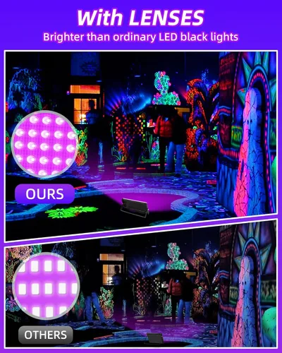 Miniatura 3 de THECHAM Luces LED negras de 50 W IP66, impermeable, luz negra para exteriores con enchufe de 5.9 pies + interruptor, luz negra de inundación