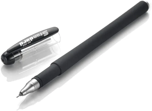 Bolígrafos de tinta de gel, punta ultrafina de 0.016 in, bolígrafo de repuesto estándar de tinta negra, juego de 12 unidades, 382 (negro, 0.4)